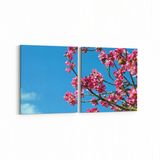 Olla 10653K2Y Ağaç Görseli Kare 2 Parça Yatay 65x30 cm Kanvas Tablo