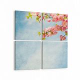 Olla 10655K4 Ağaç Görseli Kare 4 Parça 65x65 cm Kanvas Tablo