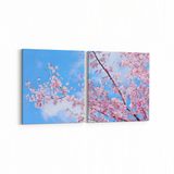 Olla 10657K2Y Ağaç Görseli Kare 2 Parça Yatay 65x30 cm Kanvas Tablo