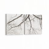 Olla 10691K2Y Ağaç Görseli Kare 2 Parça Yatay 65x30 cm Kanvas Tablo