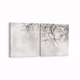 Olla 10810K2Y Ağaç Görseli Kare 2 Parça Yatay 65x30 cm Kanvas Tablo