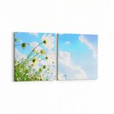 Olla 10815K2Y Ağaç Görseli Kare 2 Parça Yatay 65x30 cm Kanvas Tablo
