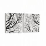 Olla 10884K2Y Ağaç Görseli Kare 2 Parça Yatay 65x30 cm Kanvas Tablo