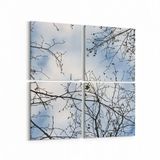 Olla 10927K4 Ağaç Görseli Kare 4 Parça 65x65 cm Kanvas Tablo