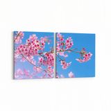 Olla 10939K2Y Ağaç Görseli Kare 2 Parça Yatay 65x30 cm Kanvas Tablo
