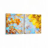 Olla 10973K2Y Ağaç Görseli Kare 2 Parça Yatay 65x30 cm Kanvas Tablo