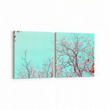 Olla 10987K2Y Ağaç Görseli Kare 2 Parça Yatay 65x30 cm Kanvas Tablo