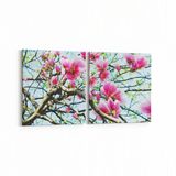 Olla 11064K2Y Ağaç Görseli Kare 2 Parça Yatay 65x30 cm Kanvas Tablo
