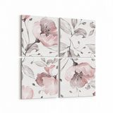 Olla 11553K4 Çiçek Görseli Kare 4 Parça 65x65 cm Kanvas Tablo