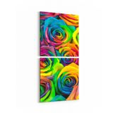 Olla 11560K2D Çiçek Görseli Kare 2 Parça Dikey 30x65 cm Kanvas Tablo