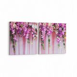 Olla 11574K2Y Çiçek Görseli Kare 2 Parça Yatay 65x30 cm Kanvas Tablo