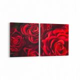 Olla 11590K2Y Çiçek Görseli Kare 2 Parça Yatay 65x30 cm Kanvas Tablo