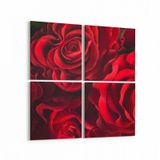 Olla 11590K4 Çiçek Görseli Kare 4 Parça 65x65 cm Kanvas Tablo