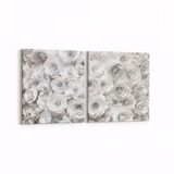 Olla 11597K2Y Çiçek Görseli Kare 2 Parça Yatay 65x30 cm Kanvas Tablo