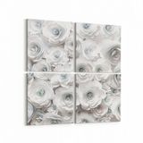 Olla 11597K4 Çiçek Görseli Kare 4 Parça 65x65 cm Kanvas Tablo