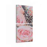 Olla 11602K2D Çiçek Görseli Kare 2 Parça Dikey 30x65 cm Kanvas Tablo