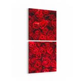 Olla 11603K2D Çiçek Görseli Kare 2 Parça Dikey 30x65 cm Kanvas Tablo