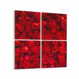 Olla 11603K4 Çiçek Görseli Kare 4 Parça 65x65 cm Kanvas Tablo