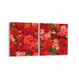 Olla 11604K2Y Çiçek Görseli Kare 2 Parça Yatay 65x30 cm Kanvas Tablo