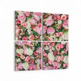 Olla 11606K4 Çiçek Görseli Kare 4 Parça 65x65 cm Kanvas Tablo