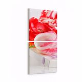 Olla 11615K2D Çiçek Görseli Kare 2 Parça Dikey 30x65 cm Kanvas Tablo
