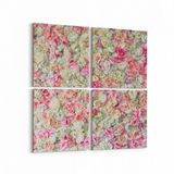 Olla 11631K4 Çiçek Görseli Kare 4 Parça 65x65 cm Kanvas Tablo