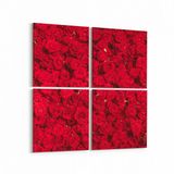 Olla 11639K4 Çiçek Görseli Kare 4lü 65x65 cm Kanvas Tablo