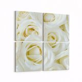Olla 11646K4 Çiçek Görseli Kare 4 Parça 65x65 cm Kanvas Tablo