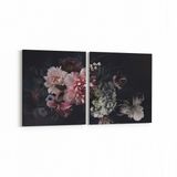 Olla 11769K2Y Çiçek Görseli Kare 2 Parça Yatay 65x30 cm Kanvas Tablo
