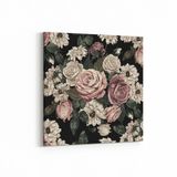 Olla 11771K Çiçek Görseli Kare 25x25 cm Kanvas Tablo