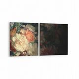 Olla 11774K2Y Çiçek Görseli Kare 2 Parça Yatay 65x30 cm Kanvas Tablo