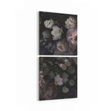 Olla 11775K2D Çiçek Görseli Kare 2 Parça Dikey 30x65 cm Kanvas Tablo