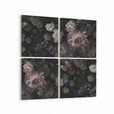 Olla 11775K4 Çiçek Görseli Kare 4 Parça 65x65 cm Kanvas Tablo