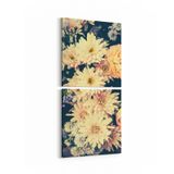 Olla 11778K2D Çiçek Görseli Kare 2 Parça Dikey 30x65 cm Kanvas Tablo