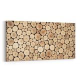 Olla 12006YD Ahşap Desen Görseli Yatay Dar 60x30 cm Kanvas Tablo