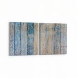 Olla 12051K2Y Ahşap Desen Görseli Kare 2 Parça Yatay 65x30 cm Kanvas Tablo