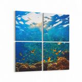 Olla 12077K4 Akvaryum Balık Görseli Kare 4 Parça 65x65 cm Kanvas Tablo