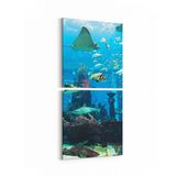 Olla 12108K2D Akvaryum Balık Görseli Kare 2 Parça Dikey 30x65 cm Kanvas Tablo