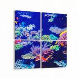 Olla 12119K4 Akvaryum Balık Görseli Kare 4 Parça 65x65 cm Kanvas Tablo