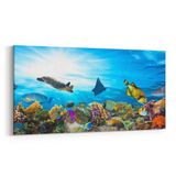 Olla 12132YD Akvaryum Balık Görseli Yatay Dar 60x30 cm Kanvas Tablo