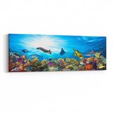 Olla 12132YI Akvaryum Balık Görseli Yatay İnce 90x30 cm Kanvas Tablo