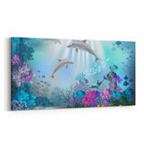 Olla 12134YD Akvaryum Balık Görseli Yatay Dar 60x30 cm Kanvas Tablo