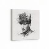 Olla 12406K Mustafa Kemal Atatürk Kare 25x25 cm Kanvas Tablo