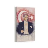 Olla 12409DD Mustafa Kemal Atatürk Dikey Dar 30x60 cm Kanvas Tablo