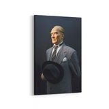 Olla 12421D Mustafa Kemal Atatürk Dikey 20x30 cm Kanvas Tablo