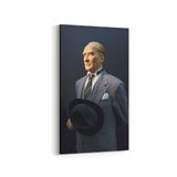 Olla 12421DD Mustafa Kemal Atatürk Dikey Dar 30x60 cm Kanvas Tablo