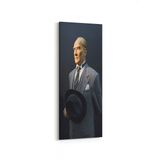 Olla 12421DI Mustafa Kemal Atatürk Dikey İnce 30x90 cm Kanvas Tablo