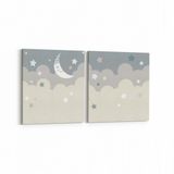 Olla 12702K2Y Çocuk Odası Görseli 2 Parça Yatay 65x30 cm Kanvas Tablo