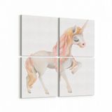Olla 12713K4 Çocuk Odası Görseli 4 Parça 65x65 cm Kanvas Tablo