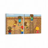 Olla 12715K2Y Çocuk Odası Görseli 2 Parça Yatay 65x30 cm Kanvas Tablo